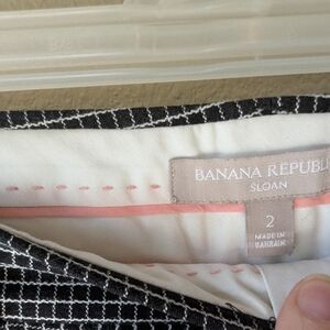 Banana Republic Sloan Black and White Checkered Pants
